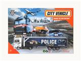 OBL10307337 - 1:64合金滑行拖头警察货柜车  

