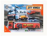 OBL10307344 - 1:64合金滑行拖头消防车配合金飞机 
