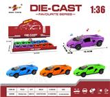 OBL10307876 - 1:36 仿真回力合金车两开门兰博基尼闪电 带灯光音乐