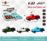 OBL10307881 - 1:32 仿真回力合金车两开门经典老爷车皮卡 带灯光音乐