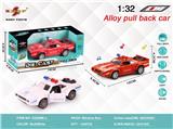 OBL10308001 - 1:32 仿真道奇A款 回力合金警车开门带灯光音乐 红/白