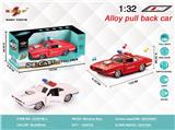 OBL10308004 - 1:32 仿真道奇B款 回力合金警车开门带灯光音乐  红/白