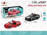 OBL10308029 - 1:32 仿真野马 回力合金警车开门 红/黑