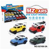 OBL10308283 - 1：36合金车模3开门回力
越野车4色混装（声光版）