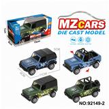 OBL10308295 - 1:36合金车模越野开门回力车4款4色混装军事版