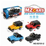 OBL10308297 - 1：36合金车模越野开门回力车4款4色混装