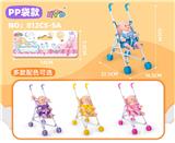 OBL10309957 - 塑料手推车配12寸娃娃四色