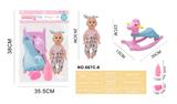 OBL10315426 - 29.5cm活眼男娃娃骑木马，喝水尿尿带4声IC（包3粒AG13)