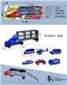 OBL10316989 - 手提礼盒滑行货柜车带4只滑行AB警车
+1飞机+1滑行沙滩摩托车