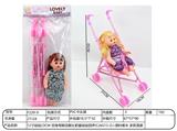 OBL10318303 - 【英文】12寸娃娃23CM 空身弯脚活眼女肥童娃娃四声IC(AG13-2)+塑料推车 多款混装
