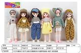 OBL10323860 - 【英文】12寸30厘米21关节 实身3D真眼时尚卡通萝莉娃娃+帽子 多款混装
