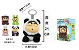 OBL10328003 - 限量版灵动创想1比1高品质毛绒PP塞棉身体搪胶头搪小偶M系列 熊猫小新  带钥匙 4款卡片随机一款