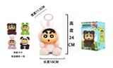 OBL10328004 - 限量版灵动创想1比1高品质毛绒PP塞棉身体搪胶头搪小偶M系列  粉兔小新   带钥匙 4款卡片随机一款