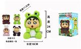 OBL10328007 - 限量版灵动创想1比1高品质毛绒PP塞棉身体搪胶头搪小偶M系列 青蛙小新    4款卡片随机一款