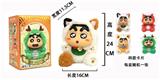 OBL10328018 - 隐藏版1比1高品质毛绒PP塞棉身体搪胶头搪小偶M系列  三花猫小新  4款卡片随机一款