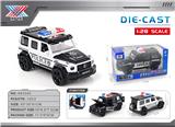 OBL10332564 - 1:28 合金车模 奔驰大G警车 四开门 回力（1只装）