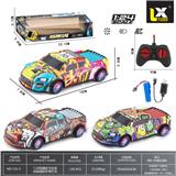 OBL10339537 - 27频1：24四通皮卡合金涂鸦遥控车带灯光