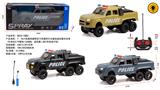 OBL10345062 - 1：16六轮路虎越野皮卡四通带灯光备胎遥控警车包电（车身包3.7V锂电+USB线，遥控器二粒5号电池不包）