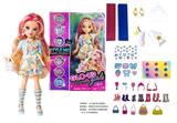OBL10346603 - GLO-UP  GIRLS 10寸12关节实身惊喜时尚娃娃带一条染色膏和5样惊喜配件功能描述[头发可以染色。面部。手指都可以用彩色贴纸贴上不同图案】