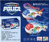 OBL10347810 - 电动万向灯光音乐警察飞机，二色混装（3粒1.5VAA电池，无包）电动飞机电动直升机电动玩具