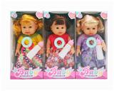 OBL10352924 - 14寸全身搪胶带音乐IC肥童女娃娃 带奶瓶 3款混