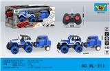 OBL10357537 - 1:43迷你牧马人警车4通灯光遥控拖车