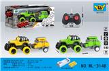 OBL10357540 - 1:43迷你牧马人仿真4通灯光遥控拖车(包2AA可充电电池+USB充电座）