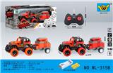 OBL10357542 - 1:43迷你牧马人移印4通灯光遥控拖车(包2AA可充电电池+USB充电座）