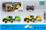 OBL10357544 - 1:43迷你牧马人仿真4通灯光遥控拖车(包2AA可充电电池+USB充电座）