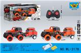 OBL10357546 - 1:43迷你牧马人移印4通灯光遥控拖车(包2AA可充电电池+USB充电座）