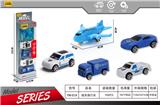 OBL10363746 - 城市警车滑行车4只+1飞机开窗盒5只