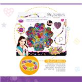 OBL10369245 - 爱心花型多彩透明闪光底DIY串珠