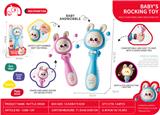 OBL10370610 - 声光牙胶兔子2色摇摇乐触摸拨浪鼓（粉红/粉蓝混装）