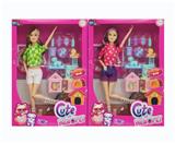 OBL10371582 - 11寸实身11关节宠物女孩+配件 2款混装