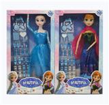 OBL10371594 - 11寸实身9关节冰雪系列娃娃+吸塑配件 2款混装