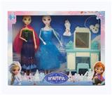 OBL10371597 - 11寸实身9关节冰雪系列娃娃+雪宝+梳妆台+包包
