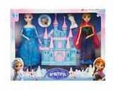 OBL10371599 - 11寸实身9关节冰雪系列娃娃+城堡+雪宝