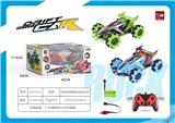 OBL10372422 - 1：10灯光音乐彩镀双喷雾侧行遥控特技车（2.4G包电）