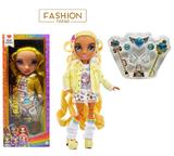 OBL10373850 - 高端饰品系列  16寸搪胶带灯光音乐主题曲Rainbow High惊喜彩虹高中带耳环，戒指，手提包。魔术棒 5件套