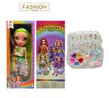 OBL10373860 - 高端彩妆系列 16寸硬吹瓶带灯光音乐主题曲Rainbow High惊喜彩虹高中带  美甲，发夹。彩妆油  5件套