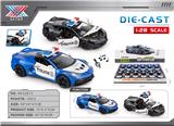 OBL10375956 - 1:28 合金车模 C8警车 灯光音乐 4开门 回力（12只装）