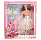 OBL10380254 - 11寸关节手芭比配手提袋，梳镜