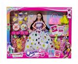 OBL10380967 - 11.5寸实心芭比娃娃活动关节(3.5寸小凯丽+精致包包+蛋糕吸塑+7件衣服）套装