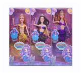 OBL10381241 - 11.5寸9关节实身美人鱼时尚芭比 带贝壳包+皇冠+项链 3款混