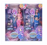 OBL10381244 - 11.5寸9关节实身金丝长辫美人鱼时尚芭比 带贝壳梳吸塑 2款混