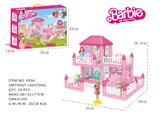 OBL10381407 - DIY益智拼装积木芭比娃娃别墅3间  236 PCS     （无带灯）
