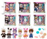 OBL10381474 - 7寸全身搪胶3D眼时尚萌娃娃带配件