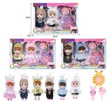 OBL10381487 - 7寸全身搪胶3D眼时尚萌娃娃带配件（2只装）