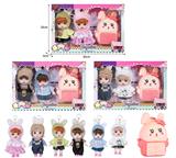 OBL10381489 - 7寸全身搪胶3D眼时尚萌娃娃带配件（2只装）