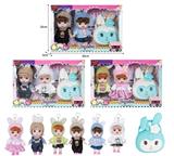 OBL10381490 - 7寸全身搪胶3D眼时尚萌娃娃带配件（2只装）